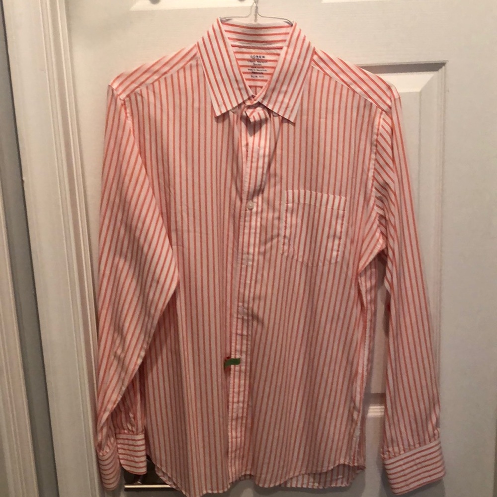 Salmon striped dress shirt